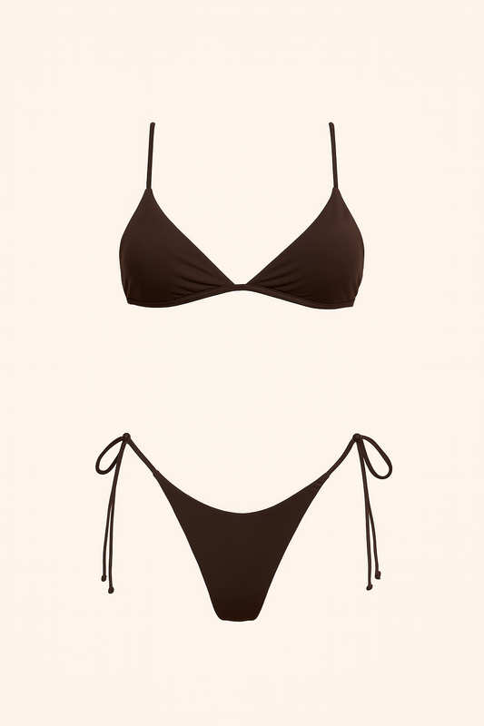 Elara Minimal Bikini in Chocolate Brown